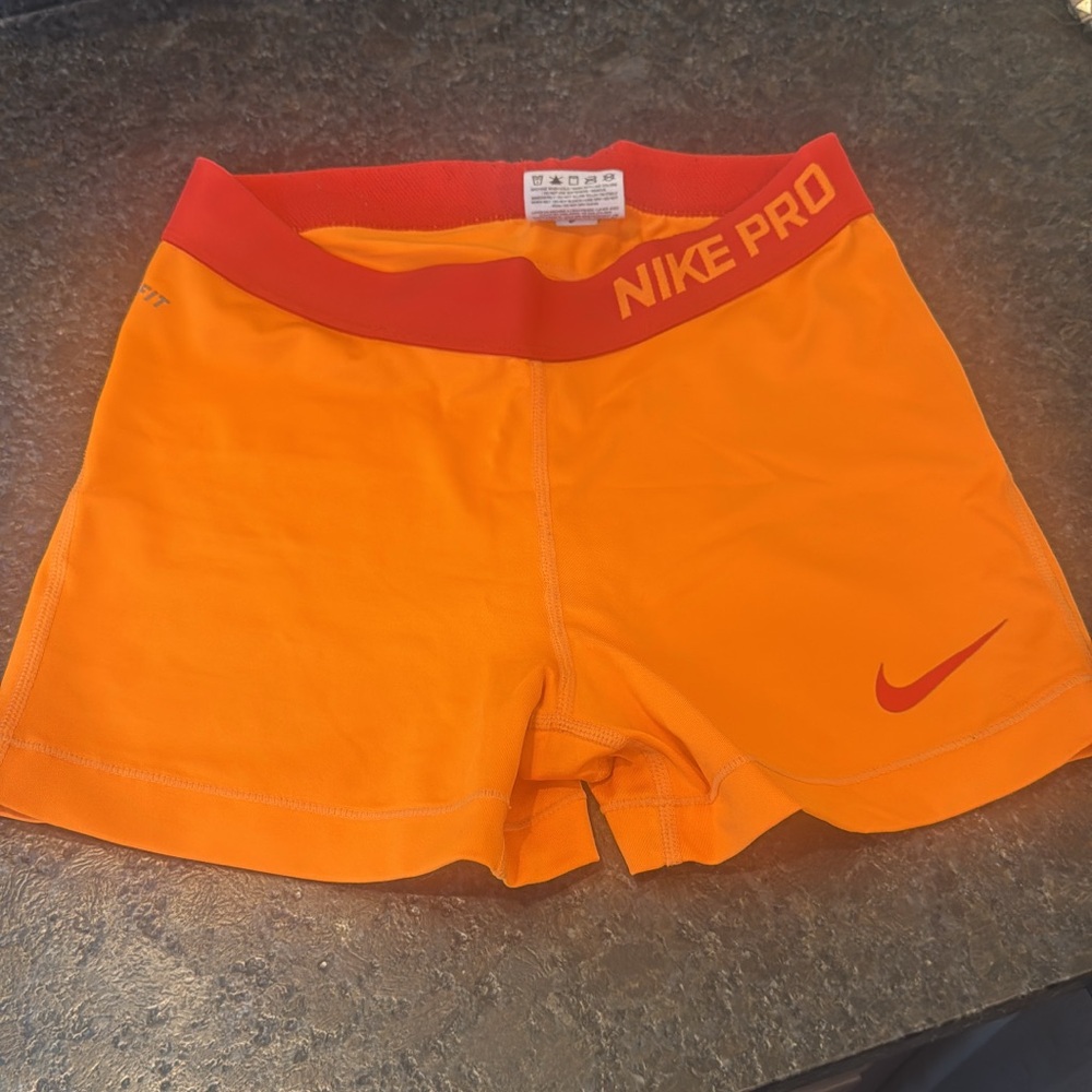 Nike Pro Orange Shorts Size M